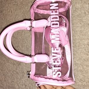 Steve Madden mini clear barrel bag